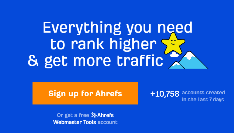 ahrefs frontpage
