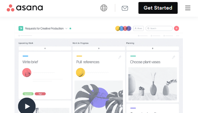 asana frontpage