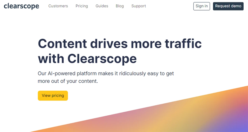clearscope frontpage