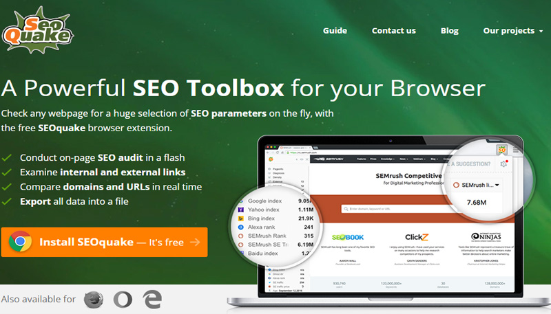 18 best seo tools seoquake