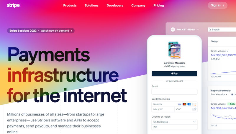 stripe frontpage