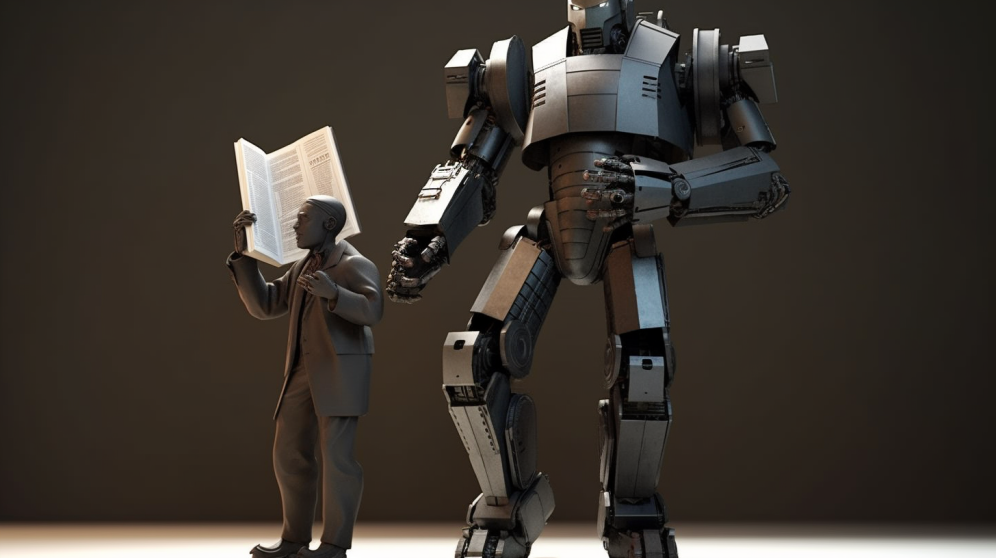 robot and man