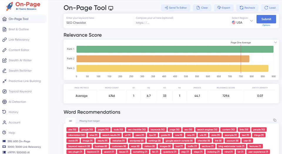 On-Page.ai's On-Page Tool