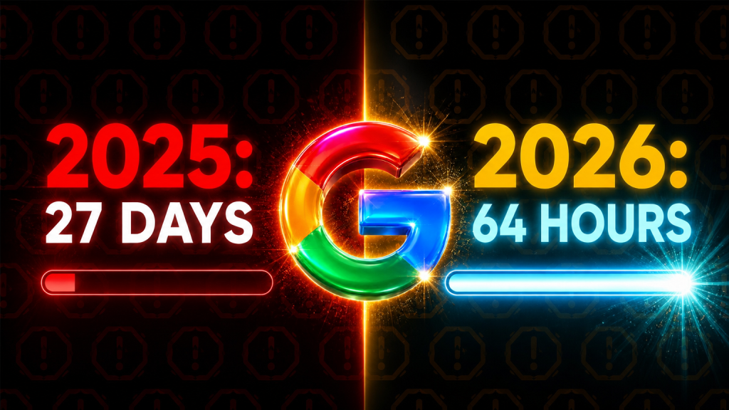 Google spam update duration comparison: 27 days in 2025 versus 64 hours in 2026